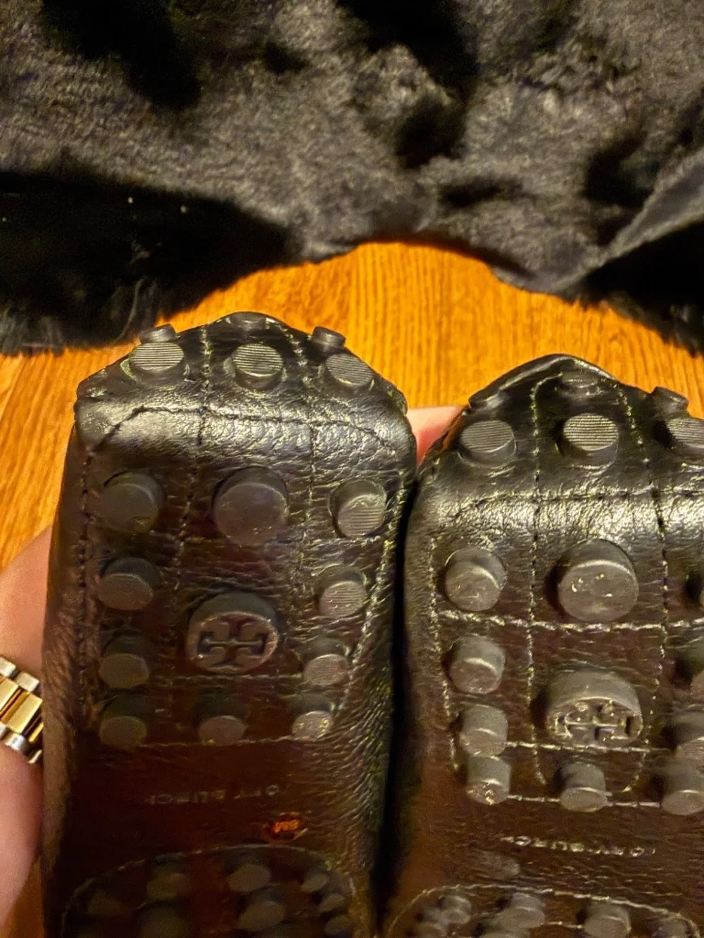 Tory Burch black driving loafers